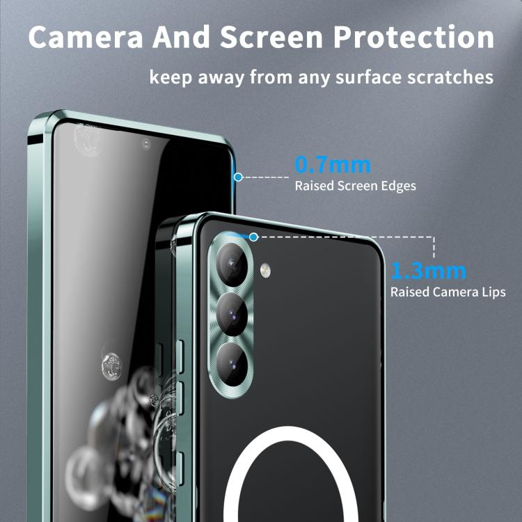 For Samsung Galaxy S25+ 5G MagSafe Magnetic Frosted Metal Phone Case(Green) - Galaxy S25+ 5G Cases by buy2fix | Online Shopping UK | buy2fix