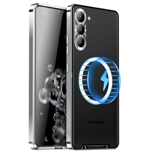 For Samsung Galaxy S25+ 5G MagSafe Magnetic Frosted Metal Phone Case(Silver) - Galaxy S25+ 5G Cases by buy2fix | Online Shopping UK | buy2fix
