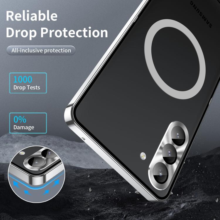For Samsung Galaxy S25+ 5G MagSafe Magnetic Frosted Metal Phone Case(Silver) - Galaxy S25+ 5G Cases by buy2fix | Online Shopping UK | buy2fix