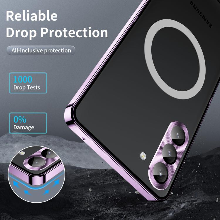 For Samsung Galaxy S25+ 5G MagSafe Magnetic Frosted Metal Phone Case(Purple) - Galaxy S25+ 5G Cases by buy2fix | Online Shopping UK | buy2fix