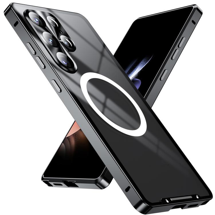 For Samsung Galaxy S25 Ultra 5G MagSafe Magnetic Frosted Metal Phone Case(Black) - Galaxy S25 Ultra 5G Cases by buy2fix | Online Shopping UK | buy2fix