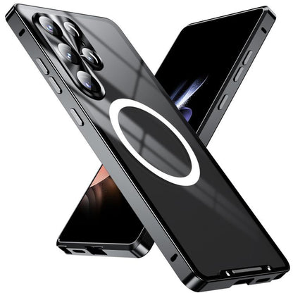 For Samsung Galaxy S25 Ultra 5G MagSafe Magnetic Frosted Metal Phone Case(Black) - Galaxy S25 Ultra 5G Cases by buy2fix | Online Shopping UK | buy2fix