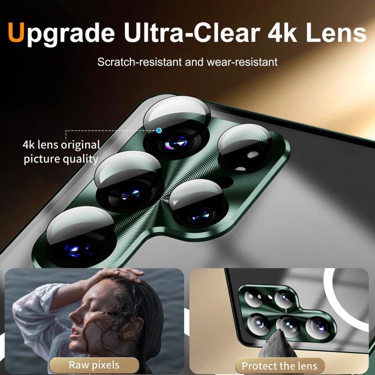 For Samsung Galaxy S25 Ultra 5G MagSafe Magnetic Frosted Metal Phone Case(Black) - Galaxy S25 Ultra 5G Cases by buy2fix | Online Shopping UK | buy2fix