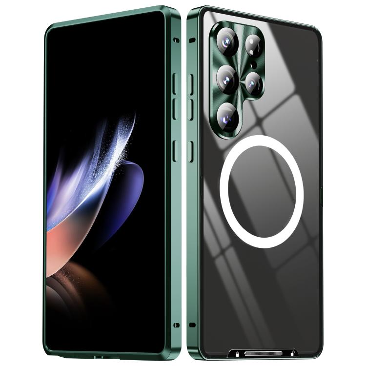 For Samsung Galaxy S25 Ultra 5G MagSafe Magnetic Frosted Metal Phone Case(Green) - Galaxy S25 Ultra 5G Cases by buy2fix | Online Shopping UK | buy2fix