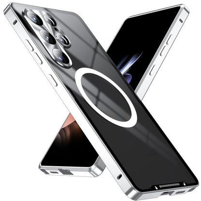 For Samsung Galaxy S25 Ultra 5G MagSafe Magnetic Frosted Metal Phone Case(Silver) - Galaxy S25 Ultra 5G Cases by buy2fix | Online Shopping UK | buy2fix