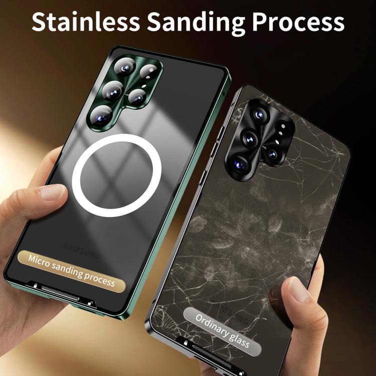 For Samsung Galaxy S25 Ultra 5G MagSafe Magnetic Frosted Metal Phone Case(Silver) - Galaxy S25 Ultra 5G Cases by buy2fix | Online Shopping UK | buy2fix