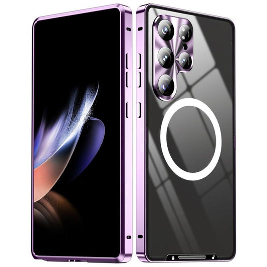 For Samsung Galaxy S25 Ultra 5G MagSafe Magnetic Frosted Metal Phone Case(Purple) - Galaxy S25 Ultra 5G Cases by buy2fix | Online Shopping UK | buy2fix