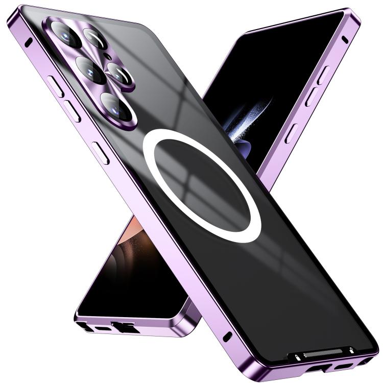 For Samsung Galaxy S25 Ultra 5G MagSafe Magnetic Frosted Metal Phone Case(Purple) - Galaxy S25 Ultra 5G Cases by buy2fix | Online Shopping UK | buy2fix