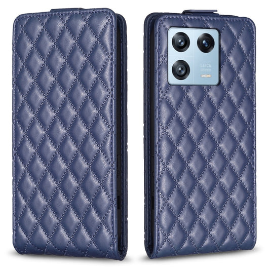 For Xiaomi 13 Pro Diamond Lattice Vertical Flip Leather Phone Case(Blue) - Xiaomi Cases by buy2fix | Online Shopping UK | buy2fix