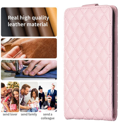 For Xiaomi 13 Diamond Lattice Vertical Flip Leather Phone Case(Pink) - Xiaomi Cases by buy2fix | Online Shopping UK | buy2fix