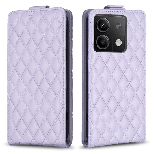 For Xiaomi Redmi Note 13 4G Global Diamond Lattice Vertical Flip Leather Phone Case(Purple) - Xiaomi Cases by buy2fix | Online Shopping UK | buy2fix