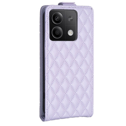 For Xiaomi Redmi Note 13 4G Global Diamond Lattice Vertical Flip Leather Phone Case(Purple) - Xiaomi Cases by buy2fix | Online Shopping UK | buy2fix