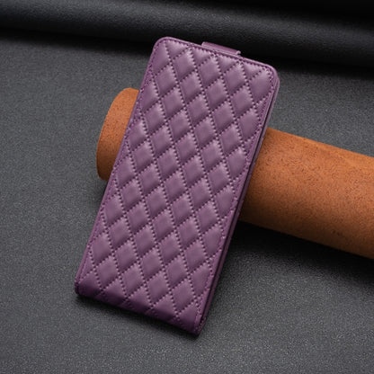 For Xiaomi Redmi Note 13 Pro 4G Global Diamond Lattice Vertical Flip Leather Phone Case(Dark Purple) - Xiaomi Cases by buy2fix | Online Shopping UK | buy2fix