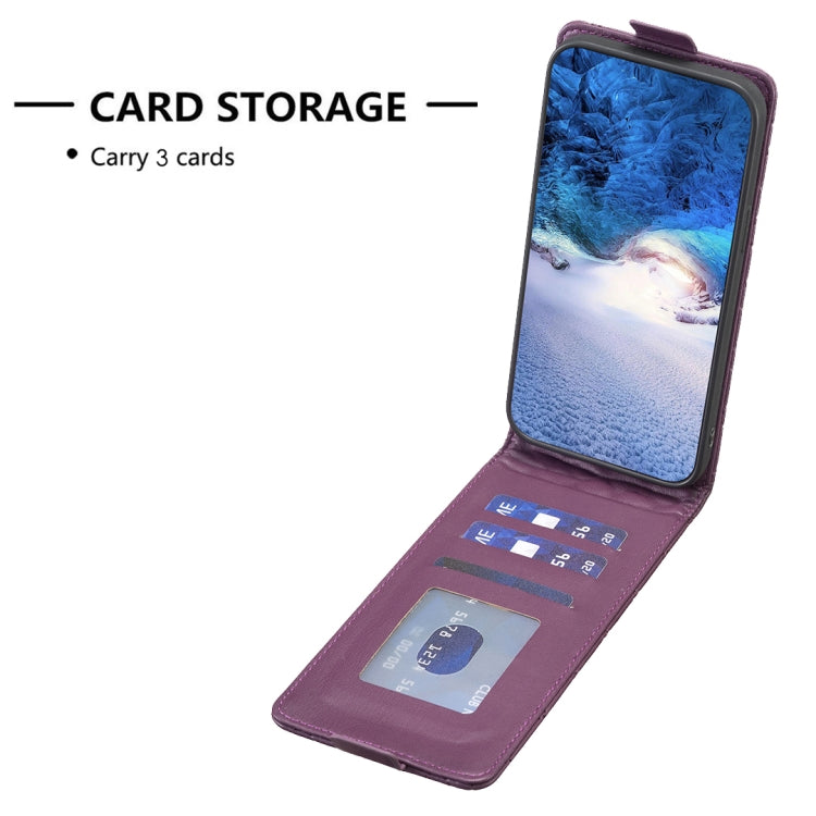 For Xiaomi Redmi Note 13 Pro 4G Global Diamond Lattice Vertical Flip Leather Phone Case(Dark Purple) - Xiaomi Cases by buy2fix | Online Shopping UK | buy2fix