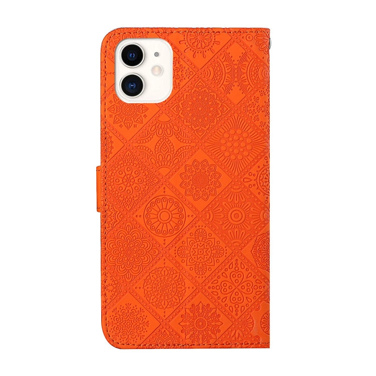 For iPhone 16 Pro Max Ethnic Style Embossed Pattern Leather Phone Case(Orange) by buy2fix