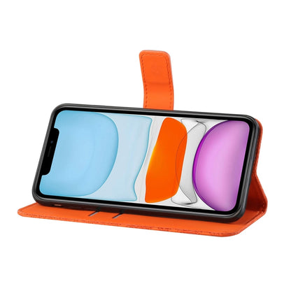 For iPhone 16 Pro Max Ethnic Style Embossed Pattern Leather Phone Case(Orange) by buy2fix