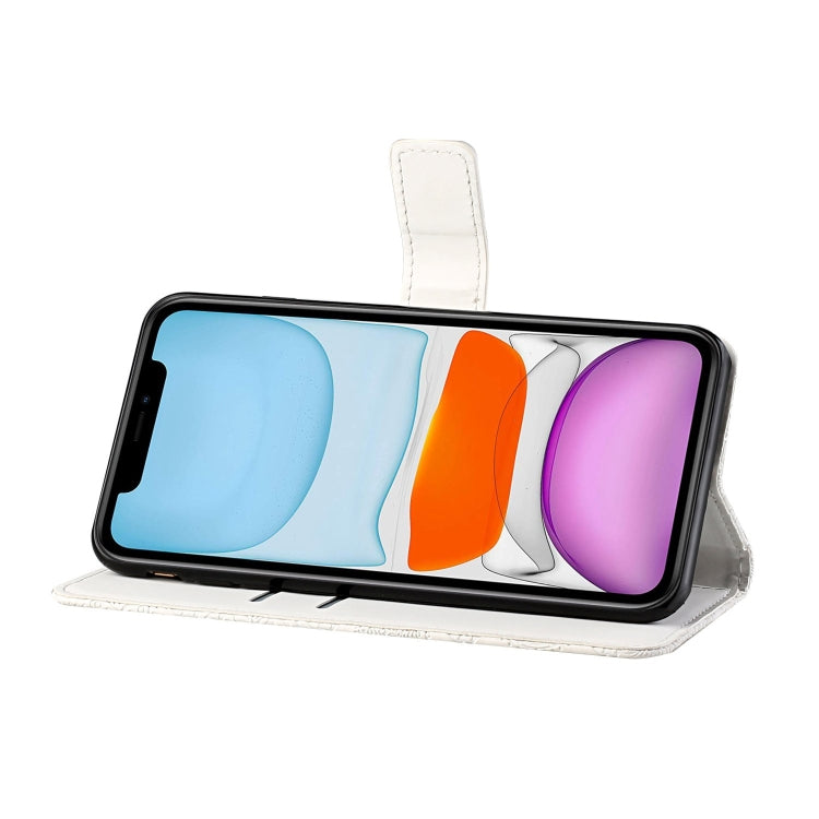 For iPhone 16 Pro Max Ethnic Style Embossed Pattern Leather Phone Case(White) by buy2fix