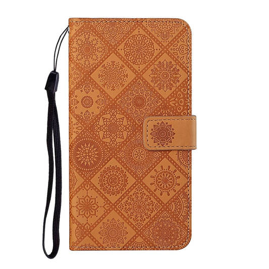 For iPhone 16 Pro Ethnic Style Embossed Pattern Leather Phone Case(Brown) by buy2fix