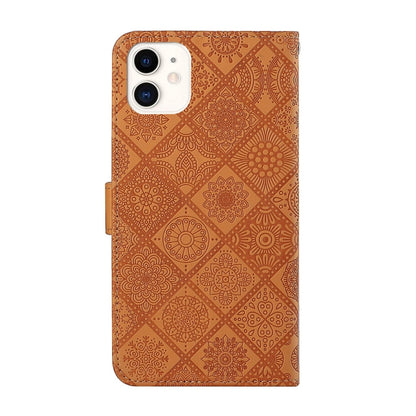 For iPhone 16 Pro Ethnic Style Embossed Pattern Leather Phone Case(Brown) by buy2fix