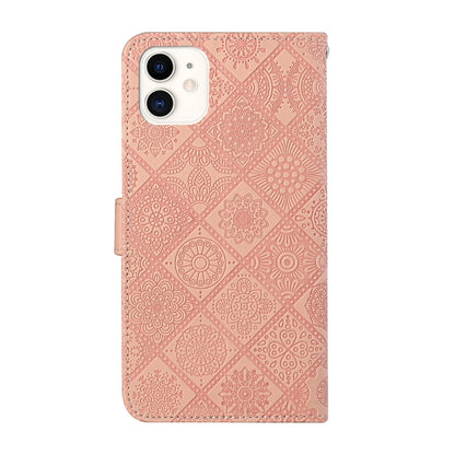 For iPhone 16 Pro Ethnic Style Embossed Pattern Leather Phone Case(Pink) by buy2fix