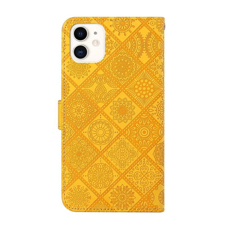 For iPhone 16 Pro Ethnic Style Embossed Pattern Leather Phone Case(Yellow) by buy2fix