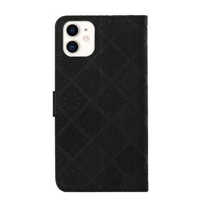 For iPhone 16 Pro Ethnic Style Embossed Pattern Leather Phone Case(Black) by buy2fix