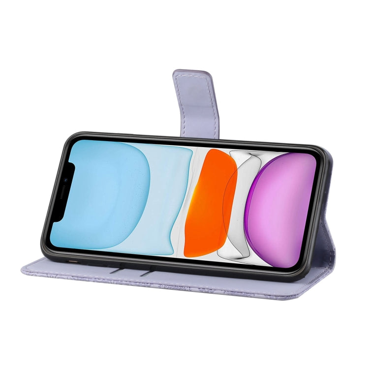 For iPhone 16 Pro Ethnic Style Embossed Pattern Leather Phone Case(Purple) by buy2fix