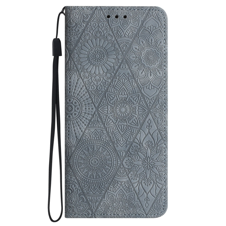 For iPhone 16 Pro Ethnic Embossed Adsorption Leather Phone Case(Grey) by buy2fix
