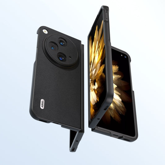 For OPPO Find N3 / OnePlus Open ABEEL Genuine Leather Xiaoya Series Phone Case(Black) - OPPO Cases by buy2fix | Online Shopping UK | buy2fix