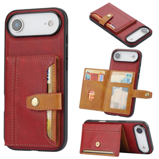 For iPhone Air Calfskin Card Slot TPU Hybrid PU Phone Case(Red) - iPhone Air Cases by buy2fix | Online Shopping UK | buy2fix