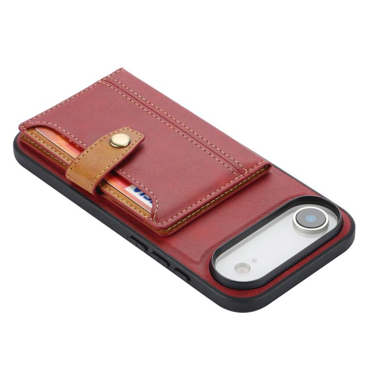 For iPhone Air Calfskin Card Slot TPU Hybrid PU Phone Case(Red) - iPhone Air Cases by buy2fix | Online Shopping UK | buy2fix