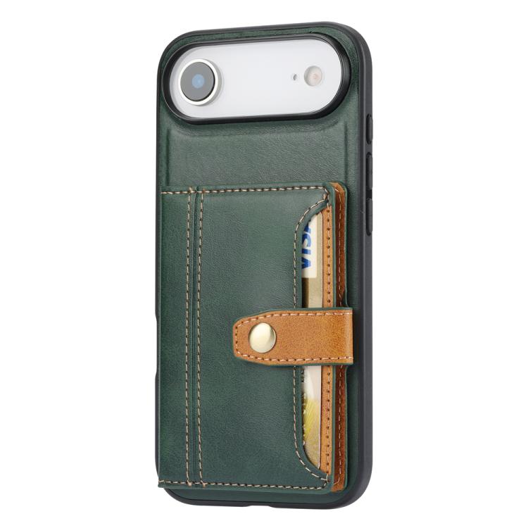 For iPhone Air Calfskin Card Slot TPU Hybrid PU Phone Case(Green) - iPhone Air Cases by buy2fix | Online Shopping UK | buy2fix