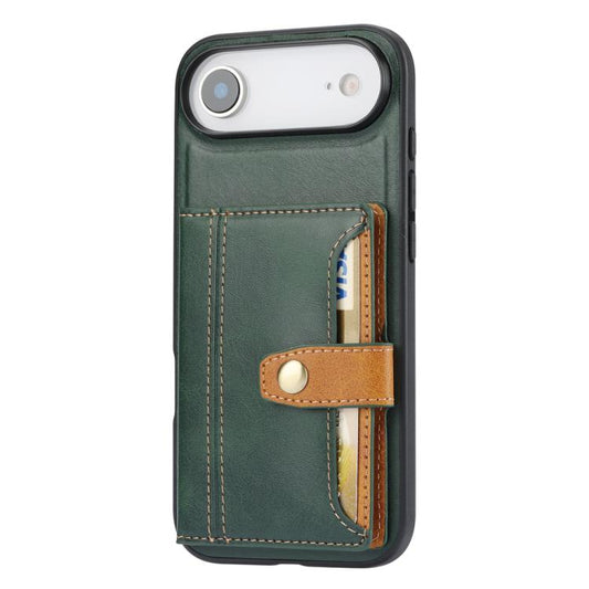 For iPhone Air Calfskin Card Slot TPU Hybrid PU Phone Case(Green) - iPhone Air Cases by buy2fix | Online Shopping UK | buy2fix