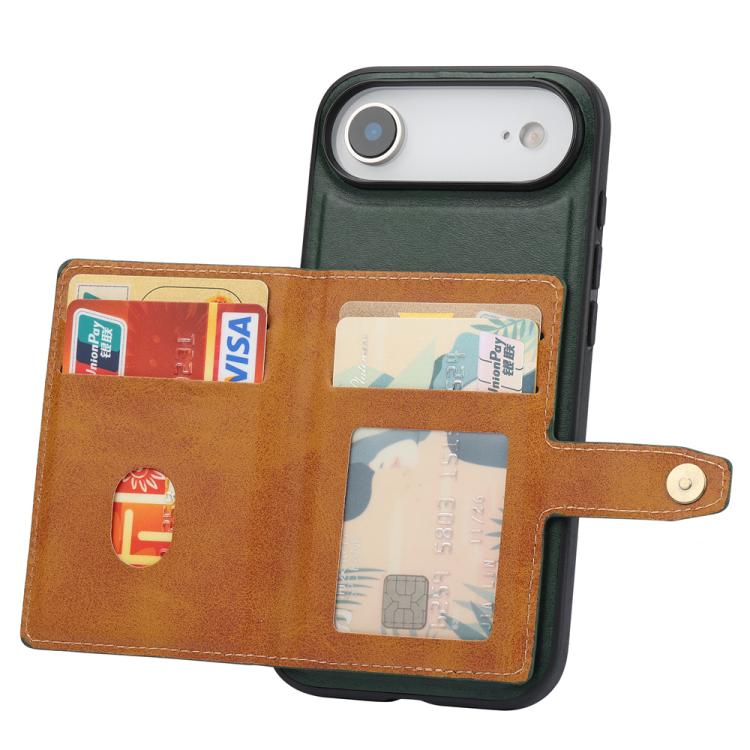 For iPhone Air Calfskin Card Slot TPU Hybrid PU Phone Case(Green) - iPhone Air Cases by buy2fix | Online Shopping UK | buy2fix