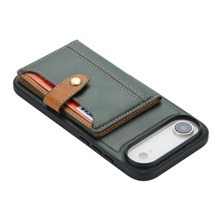 For iPhone Air Calfskin Card Slot TPU Hybrid PU Phone Case(Green) - iPhone Air Cases by buy2fix | Online Shopping UK | buy2fix