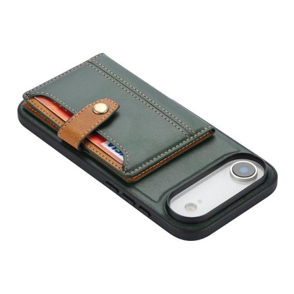 For iPhone Air Calfskin Card Slot TPU Hybrid PU Phone Case(Green) - iPhone Air Cases by buy2fix | Online Shopping UK | buy2fix