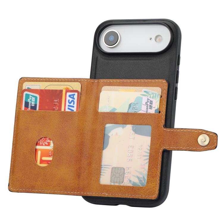 For iPhone Air Calfskin Card Slot TPU Hybrid PU Phone Case(Black) - iPhone Air Cases by buy2fix | Online Shopping UK | buy2fix