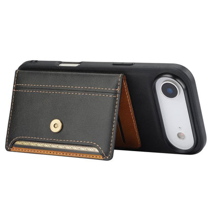 For iPhone Air Calfskin Card Slot TPU Hybrid PU Phone Case(Black) - iPhone Air Cases by buy2fix | Online Shopping UK | buy2fix