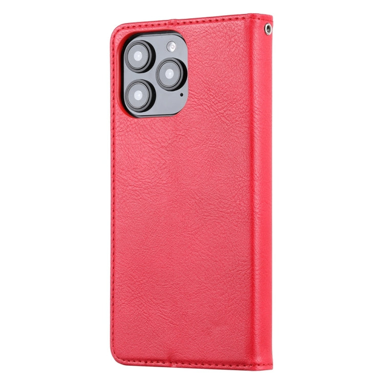 For iPhone 16 Pro Max Knead Skin Texture Flip Leather Phone Case(Red) by buy2fix