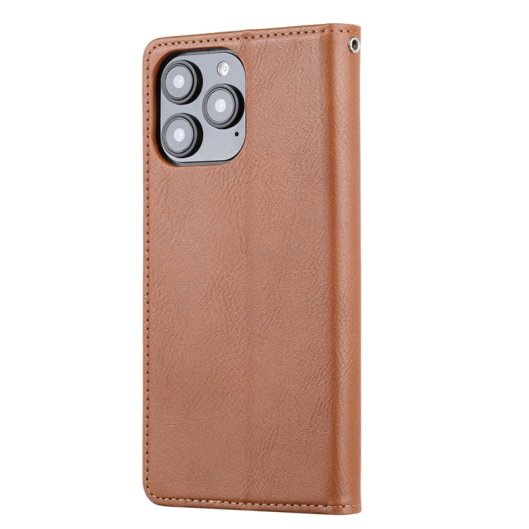 For iPhone 16 Pro Knead Skin Texture Flip Leather Phone Case(Brown) by buy2fix