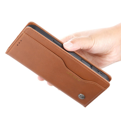For iPhone 16 Plus Knead Skin Texture Flip Leather Phone Case(Brown) - iPhone 16 Plus Cases by buy2fix | Online Shopping UK | buy2fix