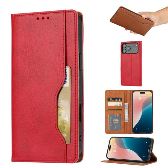 For iPhone 18 Pro Max / 17 Pro Max Knead Skin Texture Flip Leather Phone Case(Red)