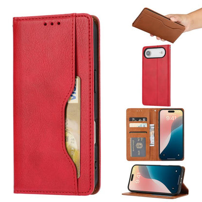 For iPhone Air Knead Skin Texture Flip Leather Phone Case(Red) - iPhone Air Cases by buy2fix | Online Shopping UK | buy2fix