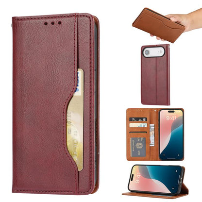 For iPhone Air Knead Skin Texture Flip Leather Phone Case(Wine Red) - iPhone Air Cases by buy2fix | Online Shopping UK | buy2fix