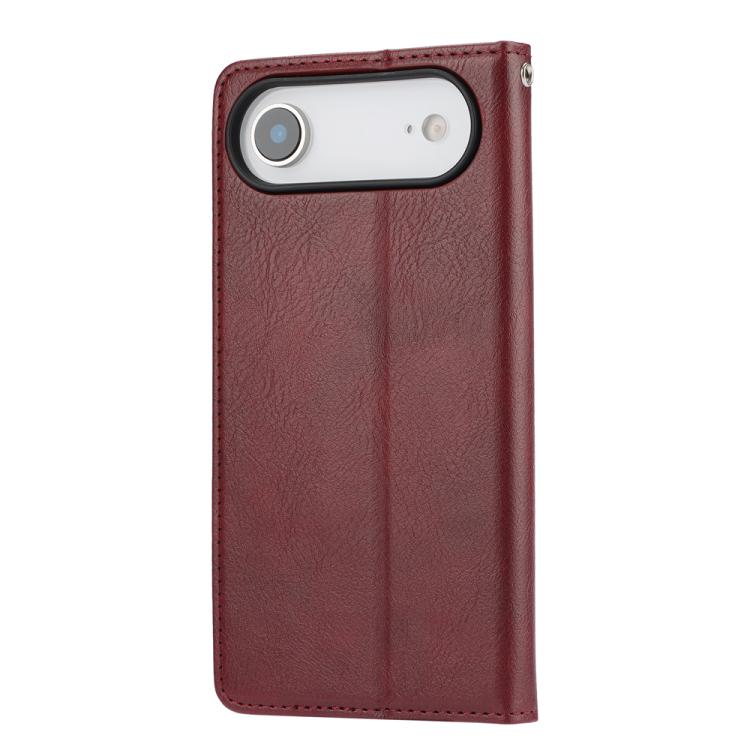 For iPhone Air Knead Skin Texture Flip Leather Phone Case(Wine Red) - iPhone Air Cases by buy2fix | Online Shopping UK | buy2fix