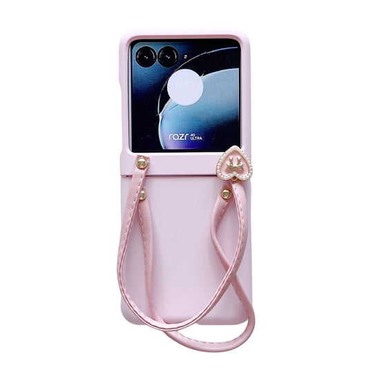 For Motorola Razr 40 Ultra Skin Feel PC Portable Handbag Type Phone Case(Pink) by buy2fix