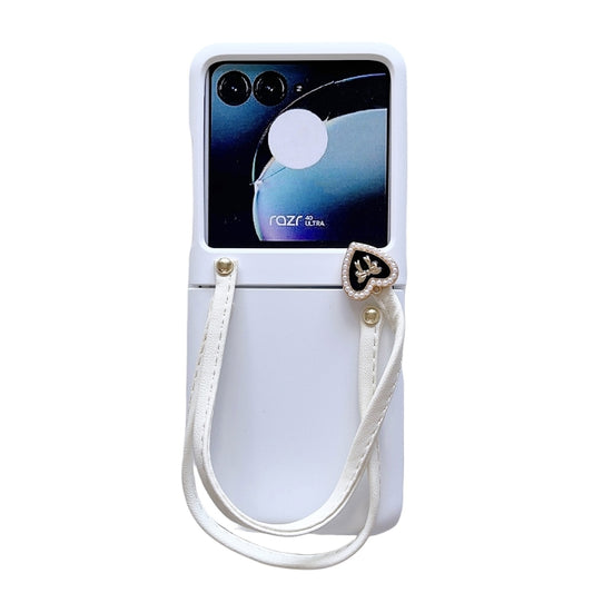 For Motorola Razr 40 Ultra Skin Feel PC Portable Handbag Type Phone Case(White) - Motorola Cases by buy2fix | Online Shopping UK | buy2fix