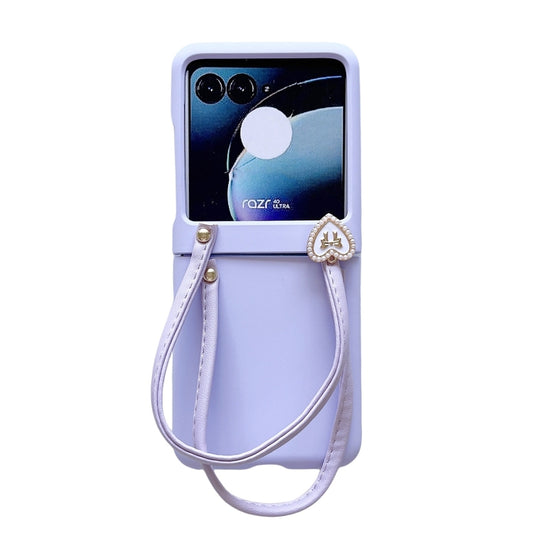 For Motorola Razr 40 Ultra Skin Feel PC Portable Handbag Type Phone Case(Purple) - Motorola Cases by buy2fix | Online Shopping UK | buy2fix