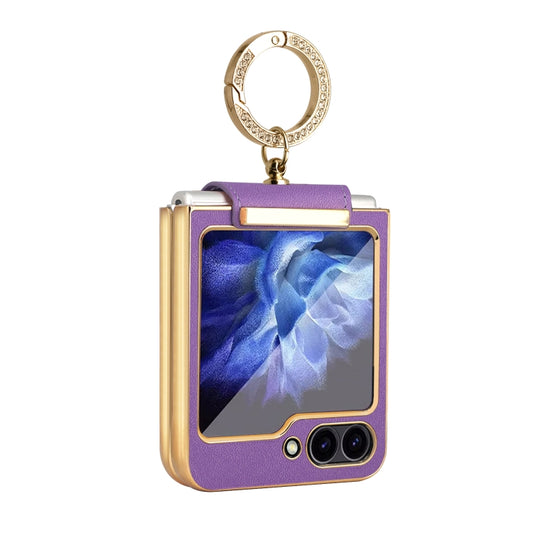 For Samsung Galaxy Z Flip6 Colorful PU Phone Case with Ring Holder(Purple) - Galaxy Z Flip6 5G Cases by buy2fix | Online Shopping UK | buy2fix