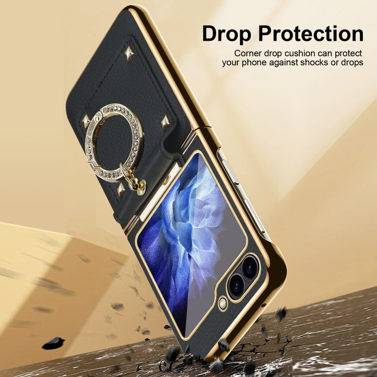 For Samsung Galaxy Z Flip6 Colorful PU Phone Case with Ring Holder(Orange) - Galaxy Z Flip6 5G Cases by buy2fix | Online Shopping UK | buy2fix